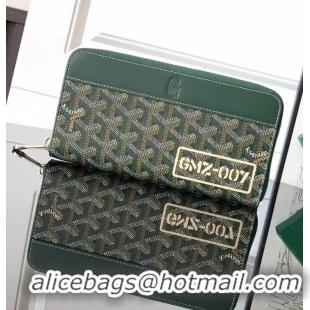 Best Design Goyard Original Zippy Organizer Wallet 020111 Dark Green