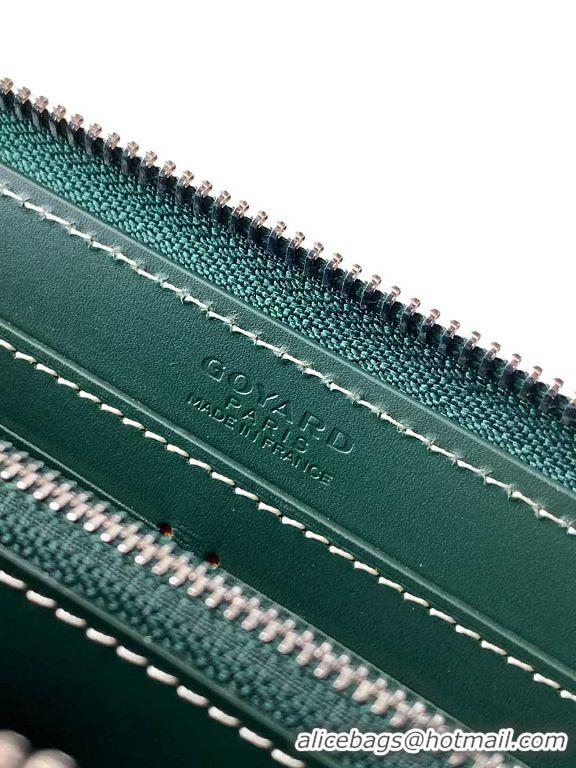 Best Design Goyard Original Zippy Organizer Wallet 020111 Dark Green