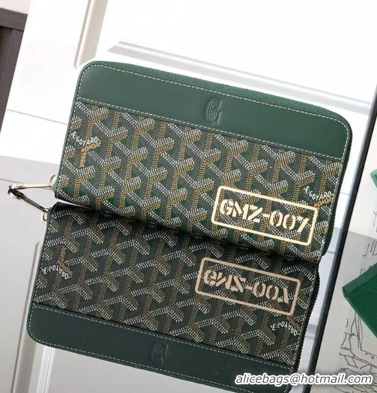 Best Design Goyard Original Zippy Organizer Wallet 020111 Dark Green
