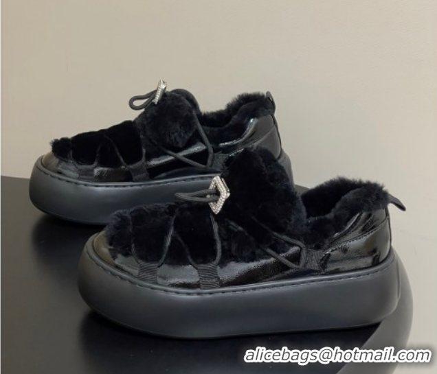 Popular Style Roger Vivier Viv' Up Sneakers 5cm in Suede and Wool with Strass Buckle Black 1212043 2026