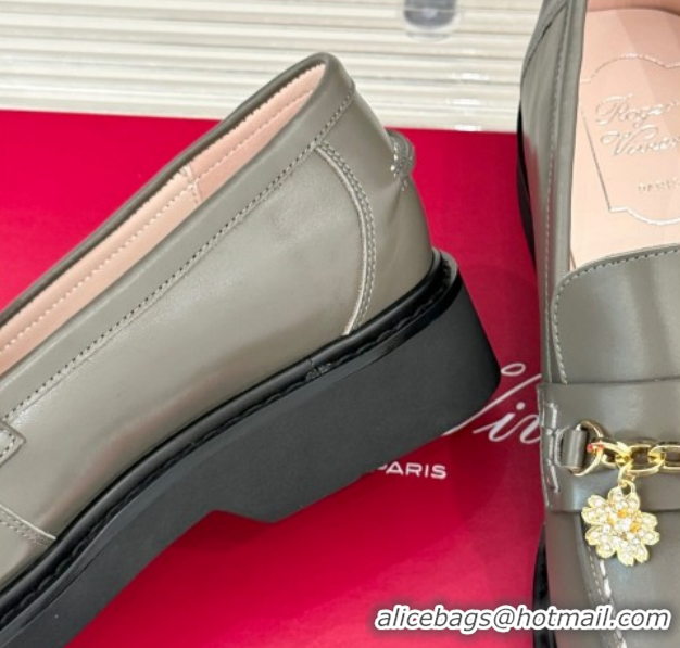 Luxury Cheap Roger Vivier Viv' Rangers Loafers in Patent Leather with Charm Grey 1212045 2026