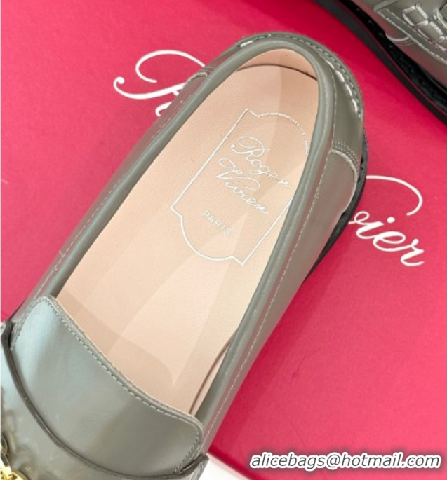 Luxury Cheap Roger Vivier Viv' Rangers Loafers in Patent Leather with Charm Grey 1212045 2026
