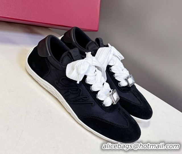 Luxurious Roger Vivier Viv Low Sneakers in Suede and Fabric RV121209 Black 2026