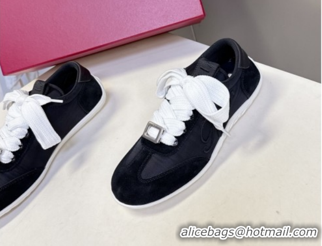 Luxurious Roger Vivier Viv Low Sneakers in Suede and Fabric RV121209 Black 2026