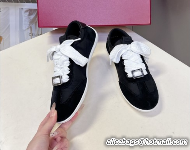 Luxurious Roger Vivier Viv Low Sneakers in Suede and Fabric RV121209 Black 2026
