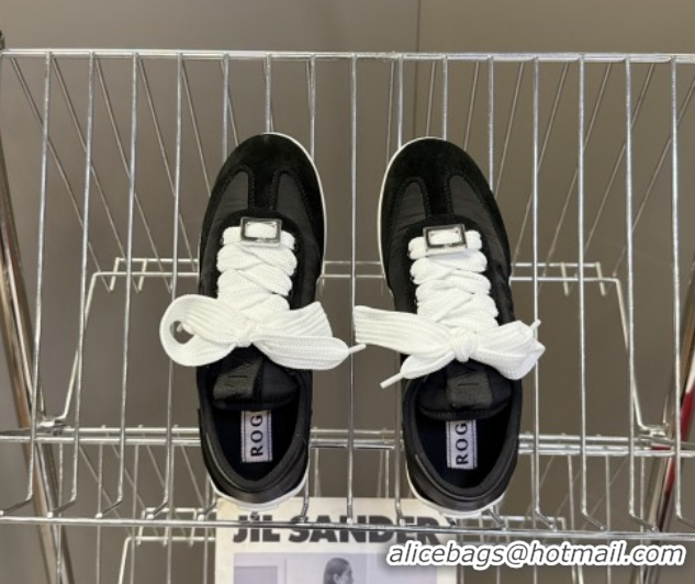 Luxurious Roger Vivier Viv Low Sneakers in Suede and Fabric RV121209 Black 2026