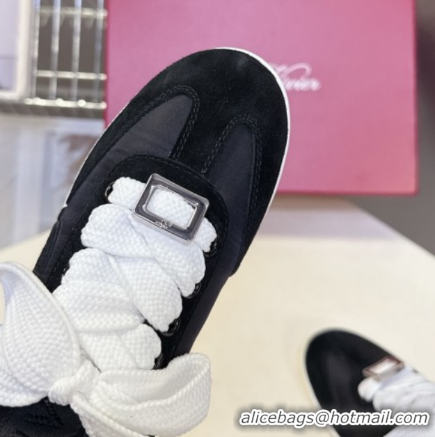 Luxurious Roger Vivier Viv Low Sneakers in Suede and Fabric RV121209 Black 2026