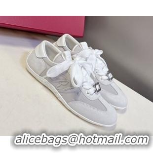Top Grade Roger Vivier Viv Low Sneakers in Suede and Fabric RV121209 Grey 2026