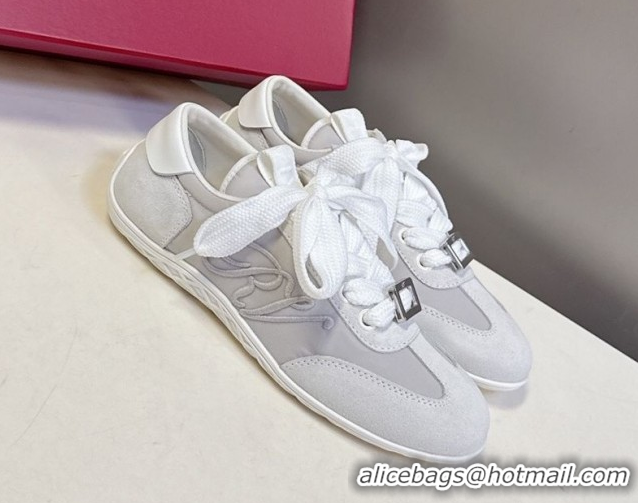 Top Grade Roger Vivier Viv Low Sneakers in Suede and Fabric RV121209 Grey 2026