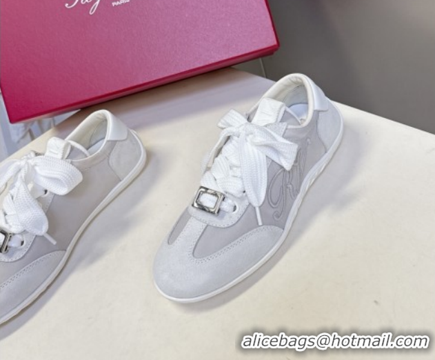 Top Grade Roger Vivier Viv Low Sneakers in Suede and Fabric RV121209 Grey 2026