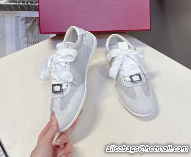Top Grade Roger Vivier Viv Low Sneakers in Suede and Fabric RV121209 Grey 2026