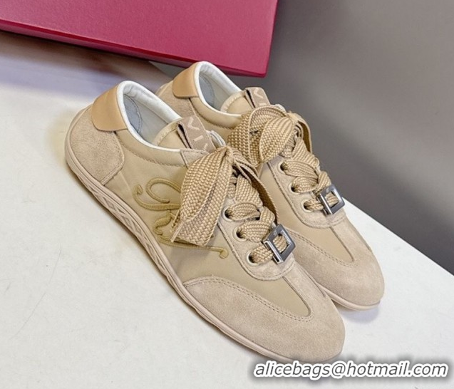 Pretty Style Roger Vivier Viv Low Sneakers in Suede and Fabric RV121209 Beige 2026