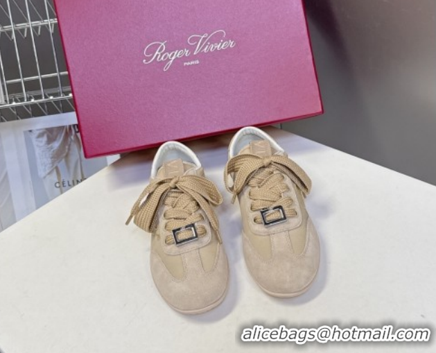 Pretty Style Roger Vivier Viv Low Sneakers in Suede and Fabric RV121209 Beige 2026