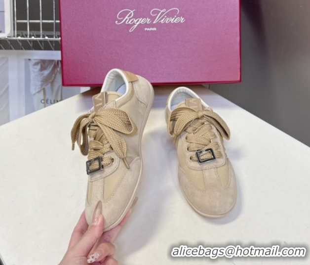 Pretty Style Roger Vivier Viv Low Sneakers in Suede and Fabric RV121209 Beige 2026