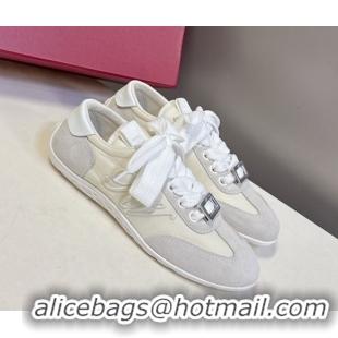 Low Cost Roger Vivier Viv Low Sneakers in Suede and Fabric RV121209 White 2026