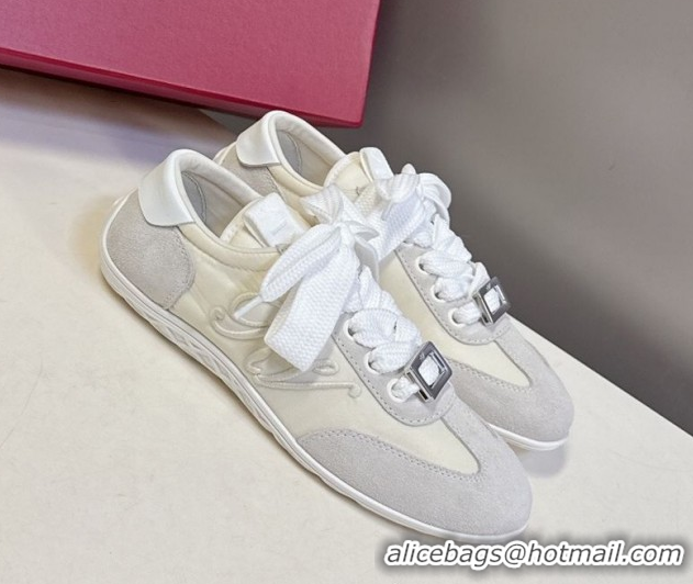 Low Cost Roger Vivier Viv Low Sneakers in Suede and Fabric RV121209 White 2026