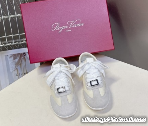 Low Cost Roger Vivier Viv Low Sneakers in Suede and Fabric RV121209 White 2026