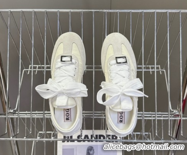Low Cost Roger Vivier Viv Low Sneakers in Suede and Fabric RV121209 White 2026