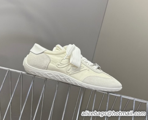 Low Cost Roger Vivier Viv Low Sneakers in Suede and Fabric RV121209 White 2026