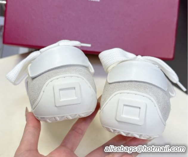 Low Cost Roger Vivier Viv Low Sneakers in Suede and Fabric RV121209 White 2026