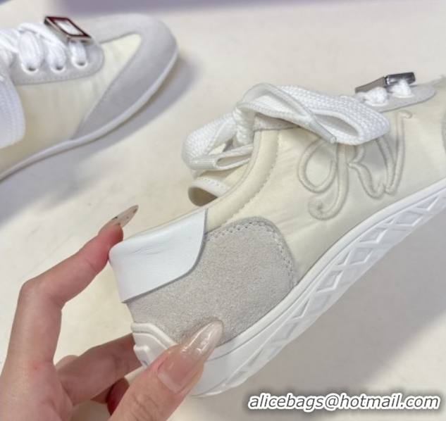 Low Cost Roger Vivier Viv Low Sneakers in Suede and Fabric RV121209 White 2026