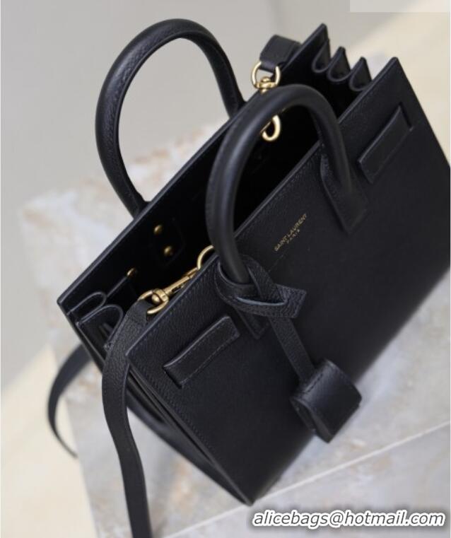 Inexpensive Saint Laurent Sac De Jour Nano Tote bag in Grained Calfskin 717440 Black 2026