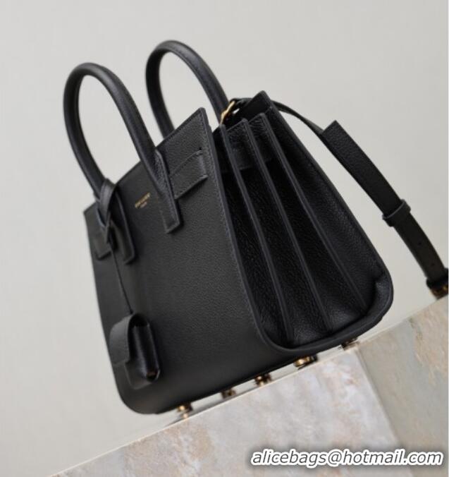 Inexpensive Saint Laurent Sac De Jour Nano Tote bag in Grained Calfskin 717440 Black 2026