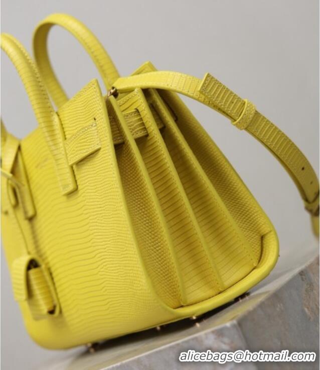 Famous Brand Saint Laurent Sac De Jour Nano Tote bag in Lizard Calfskin 717440 Yellow 2026