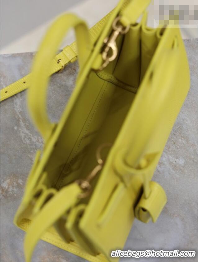 Famous Brand Saint Laurent Sac De Jour Nano Tote bag in Lizard Calfskin 717440 Yellow 2026