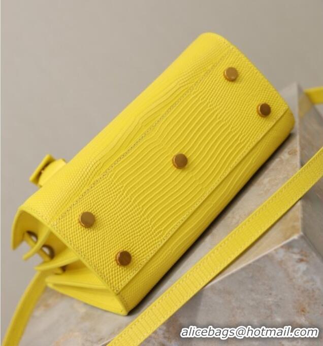 Famous Brand Saint Laurent Sac De Jour Nano Tote bag in Lizard Calfskin 717440 Yellow 2026