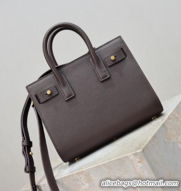 Famous Brand Saint Laurent Sac De Jour Nano Tote bag in Grained Calfskin 717440 Coffee 2026