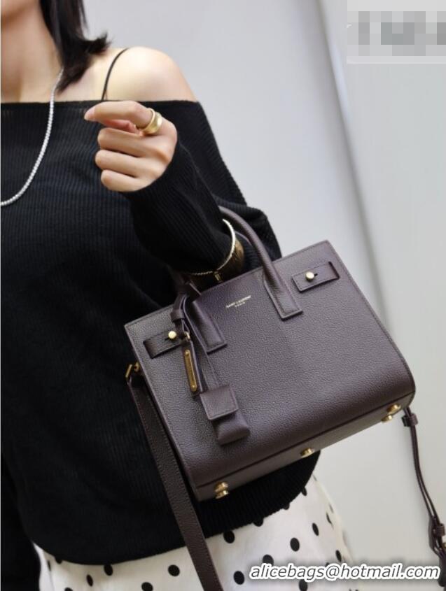 Famous Brand Saint Laurent Sac De Jour Nano Tote bag in Grained Calfskin 717440 Coffee 2026