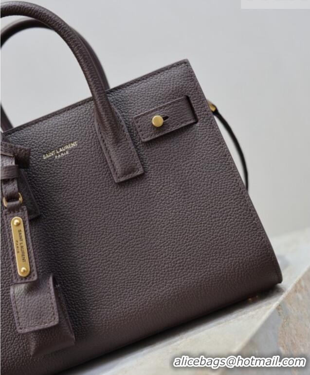 Famous Brand Saint Laurent Sac De Jour Nano Tote bag in Grained Calfskin 717440 Coffee 2026