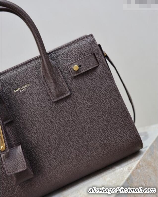 Promotional Saint Laurent Sac De Jour Baby Tote bag in Grained Leather 421863/477477 Coffee 2026