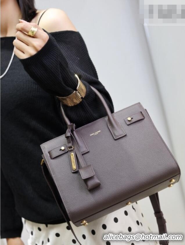 Promotional Saint Laurent Sac De Jour Baby Tote bag in Grained Leather 421863/477477 Coffee 2026