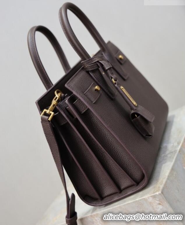 Promotional Saint Laurent Sac De Jour Baby Tote bag in Grained Leather 421863/477477 Coffee 2026