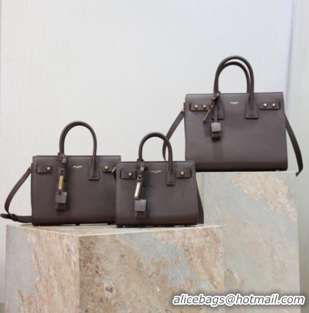 Promotional Saint Laurent Sac De Jour Baby Tote bag in Grained Leather 421863/477477 Coffee 2026