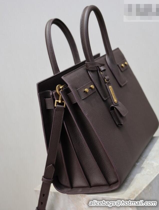 Best Price Saint Laurent Sac De Jour Small Tote bag in Grained Leather 378299 Coffee 2026