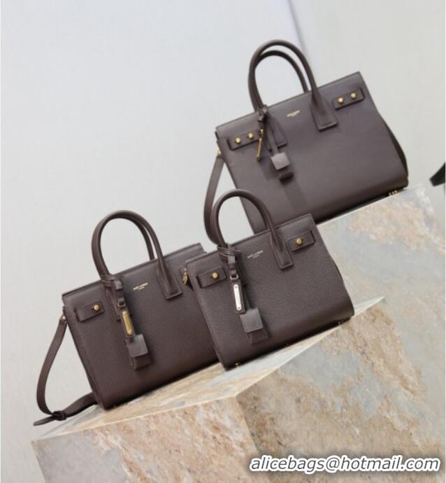 Best Price Saint Laurent Sac De Jour Small Tote bag in Grained Leather 378299 Coffee 2026
