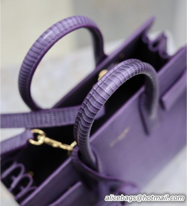 Promotional Saint Laurent Sac De Jour Nano Tote bag in Lizard Calfskin 717440 Purple 2026