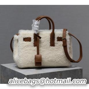 Top Grade Saint Laurent Sac De Jour Nano Tote bag in Shearling & Calfskin 717439 Brown 2026