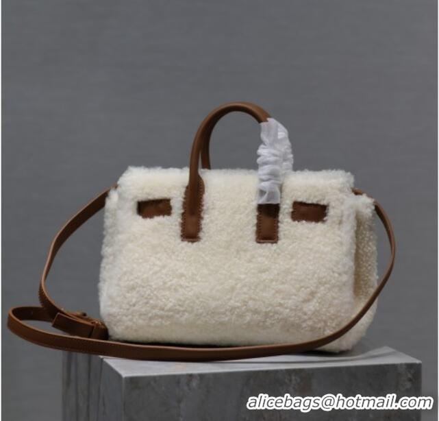 Top Grade Saint Laurent Sac De Jour Nano Tote bag in Shearling & Calfskin 717439 Brown 2026