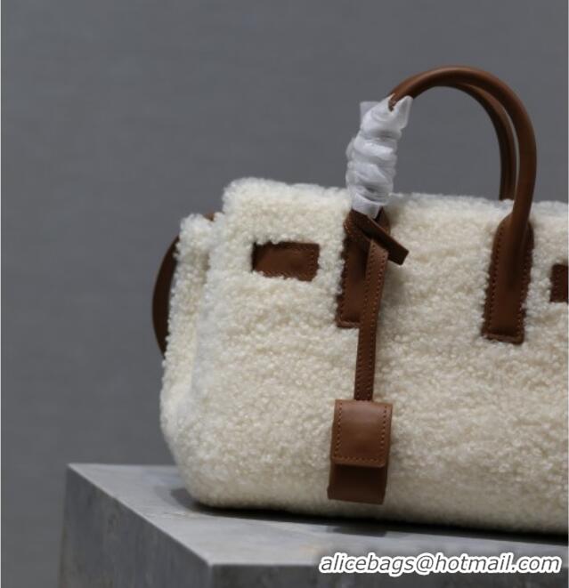 Top Grade Saint Laurent Sac De Jour Nano Tote bag in Shearling & Calfskin 717439 Brown 2026