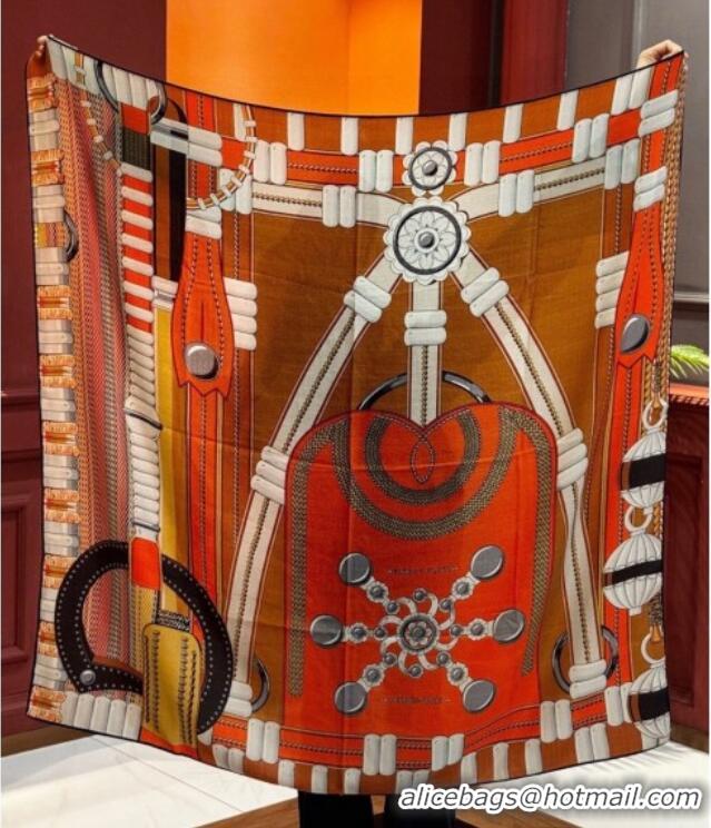 Luxury Discount Hermes Cashmere & Silk Shawl 140x140cm Scarf H11201 Brown 2026