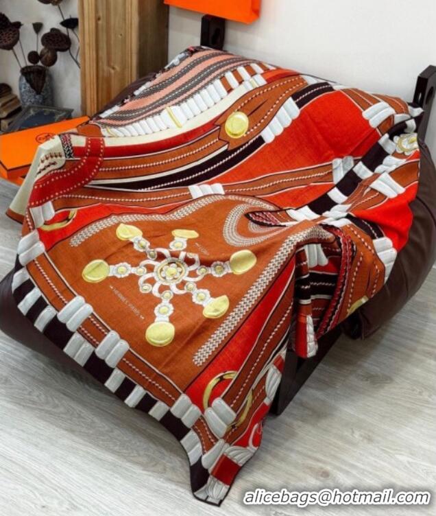 Luxury Discount Hermes Cashmere & Silk Shawl 140x140cm Scarf H11201 Brown 2026