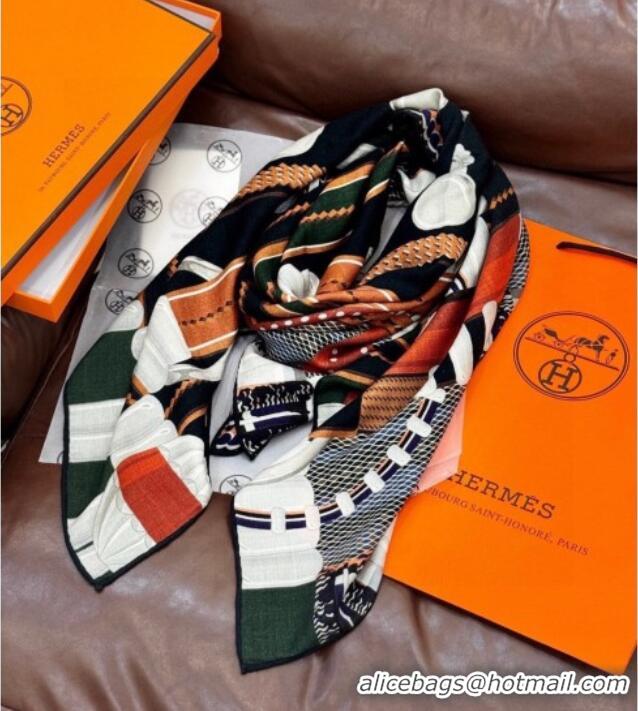 New Fashion Hermes Cashmere & Silk Shawl 140x140cm Scarf H11201 Black 2026