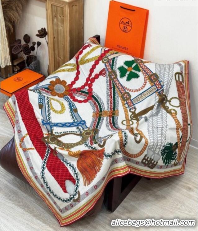 Affordable Price Hermes Cashmere & Silk Shawl Scarf 135x136cm H11204 Beige/Orange 2026