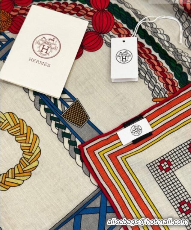 Affordable Price Hermes Cashmere & Silk Shawl Scarf 135x136cm H11204 Beige/Orange 2026