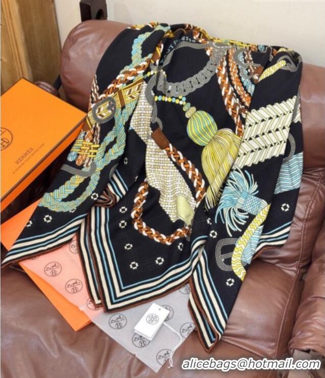 Buy Discount Hermes Cashmere & Silk Shawl Scarf 135x136cm H11205 Black 2026