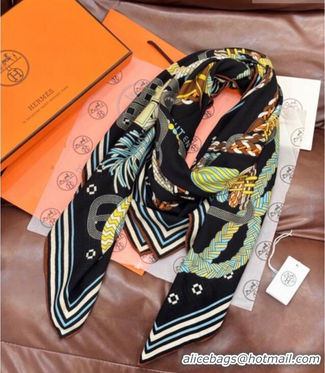 Buy Discount Hermes Cashmere & Silk Shawl Scarf 135x136cm H11205 Black 2026